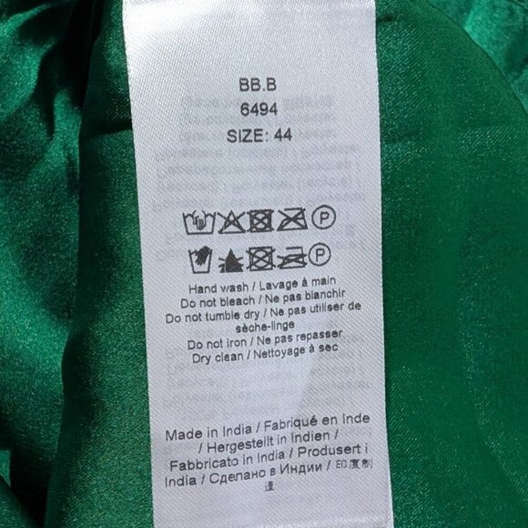 Ganni | Twisted Sequined Satin Mini Dress In Kelly Green - Picture 9 of 15